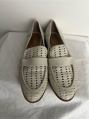 Franco Sarto Woven Loafers in Off-White